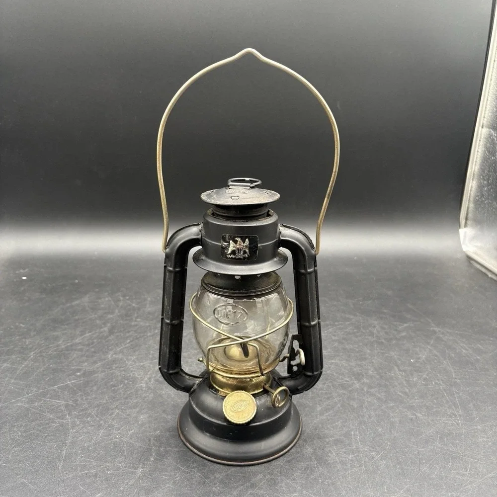 Vintage Dietz Kerosene Lantern Made in Hong Kong, Black & Gold, Good Condition